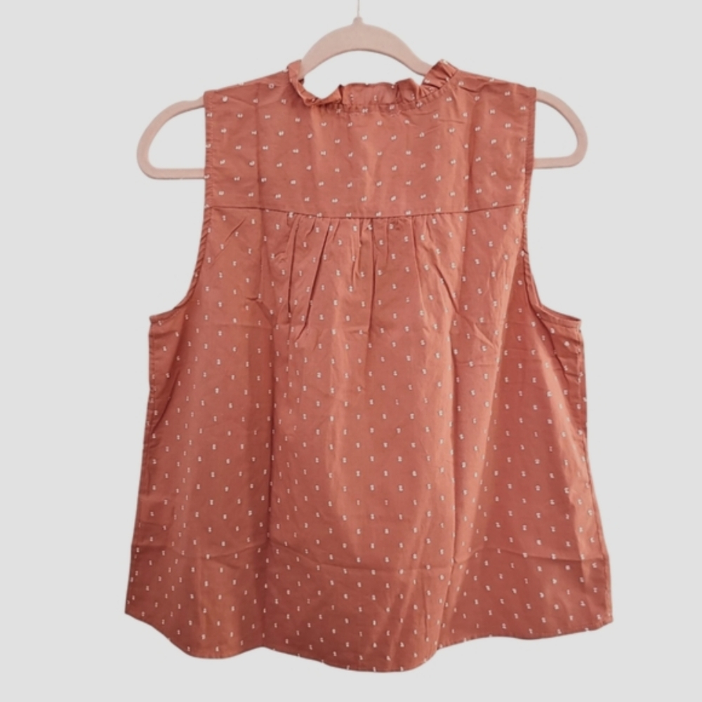 🥰3/$25 NWT ANTHROPOLOGIE MINE Rust Embroidered Sleeveless Camisole - Picture 2 of 4